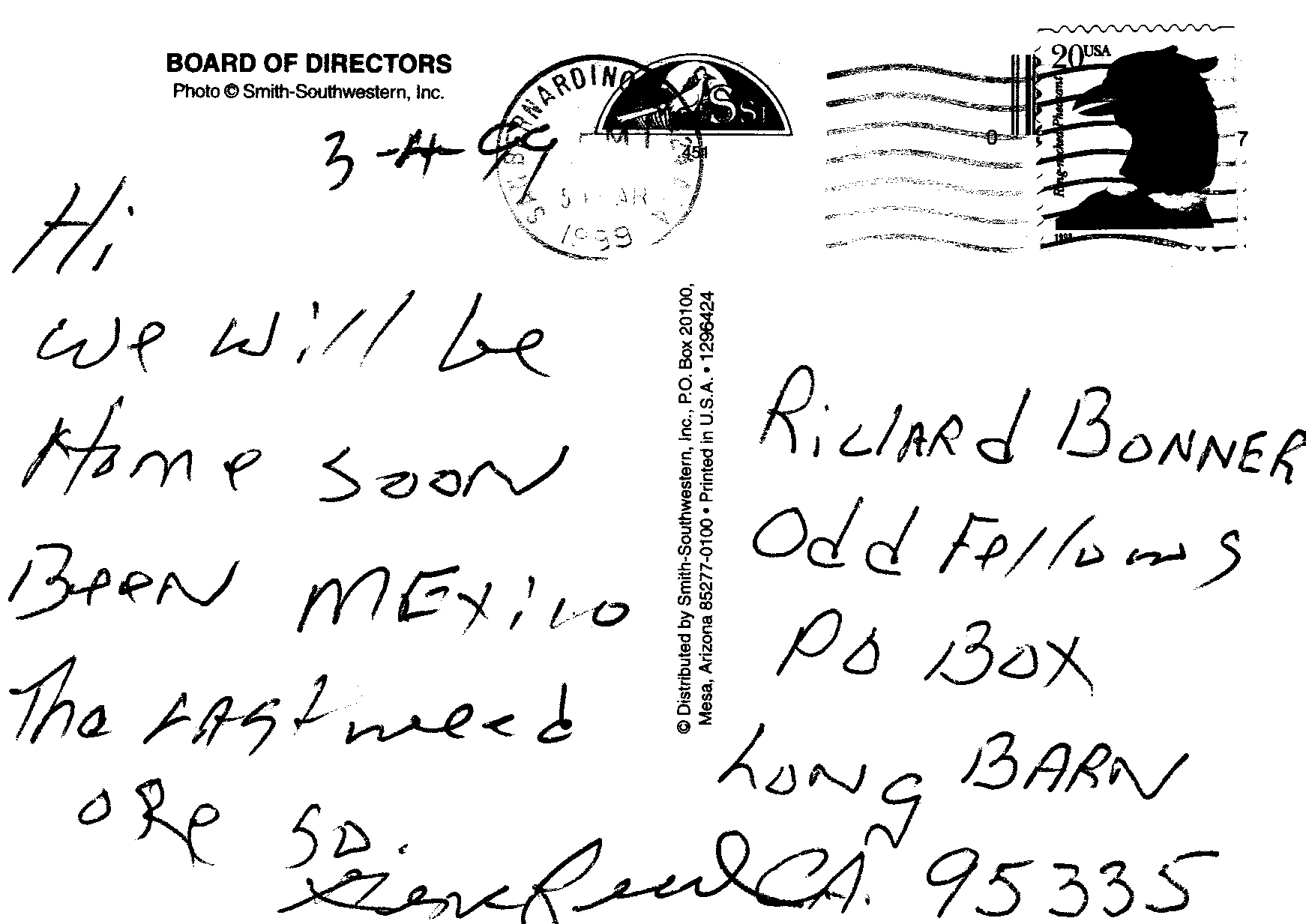 Back of Postcard
